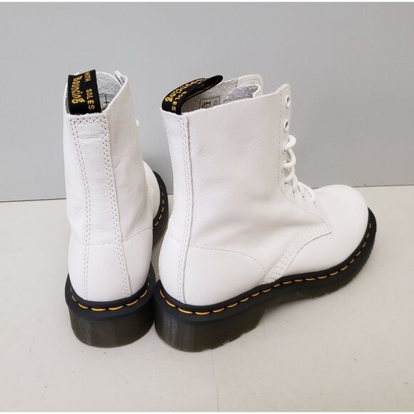 Doc Martens 1460 Pascal Boots White Virginia Leather Womens Size 6 37 - Picture 2 of 5